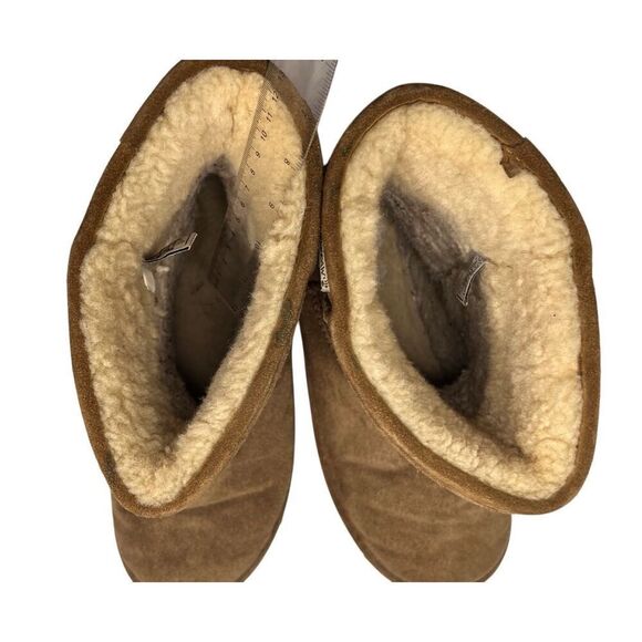 BearPaw Brown Suede Emma Short Shearling Lined Wool Insulated Boots sz 9 - Picture 7 of 12